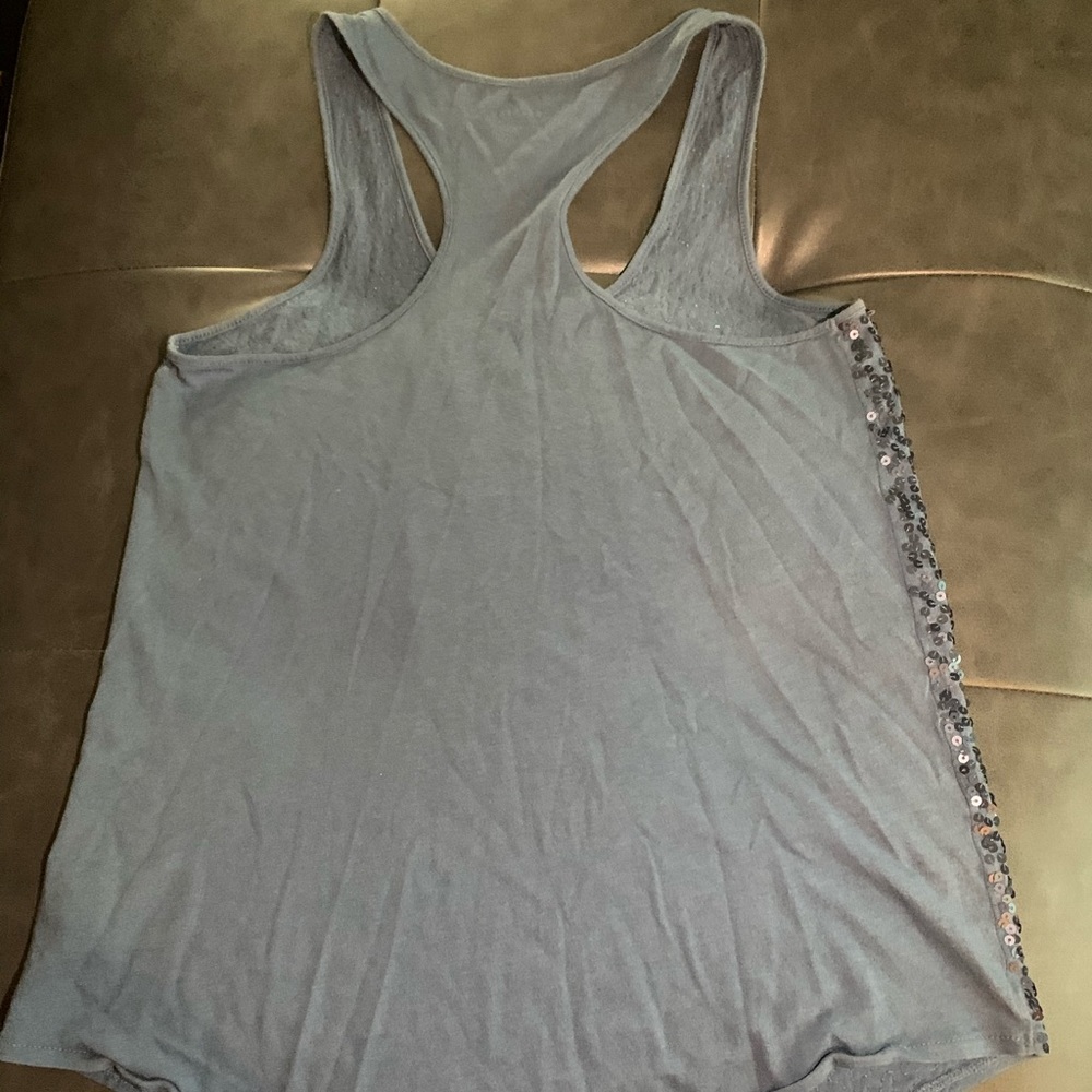 Light Blue Sequin Racerback Tank - Picture 4 of 4